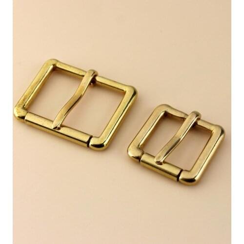 Brass Metal Heel Bar Buckle End Bar Roller Buckle Rectangle Single Pin for Leather Craft Bag Belt Strap 4 sizes available
