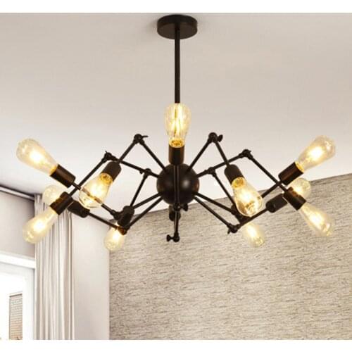 LOFT Industrial Spider Chandelier Retro Creative Personality lustre Nordic Clothing Store Iron Satellite Chandelier Lighting