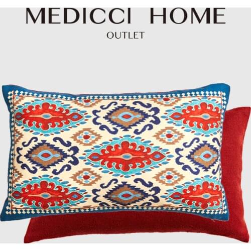 Medicci Home Boho Cushion Cover Mystical And Gorgeous Abstract Eyes Print Lush Velvet Lumbar Pillow Case Moroccan Bohemian Deco