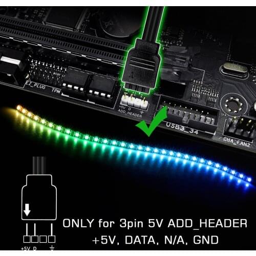 WS2812B Addressable LED Strip Light For PC 5V 3Pin Header 5050 RGB Digital Pixel PC Case Strip Light
