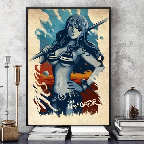 Modern Home Decor One Piece Canvas Paintings Wall Art HD Printed Nami Posters Modular Japanese Anime Pictures For Bedroom Frame