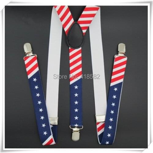 BD020--2015 Hot Fashion men suspenders flag print 3 colors suspenders 100cm length 2.5 width 3 Clips braces free shipping