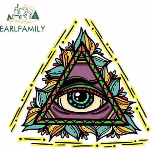 EARLFAMILY 13cm x 12.2cm For Eye of Providence Motorcycle Car Stickers Trunk Decal Car Accessories Air Conditioner Decoration