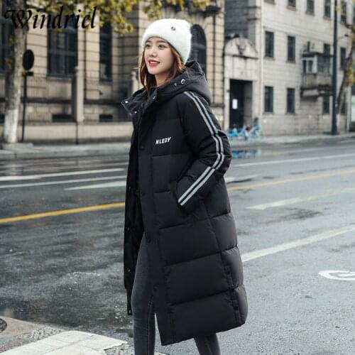 Windriel 2021 New Long Parkas Women Hooded Thicken Warm Jackets Casual Plus Size S-3XL Coats Snow Wear High Street