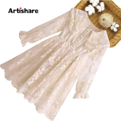 Dresses For Girls Lace Floral Dress For Girls Casual Kids Dress Spring Autumn Childrens Costumes For Girls 6 8 10 12 14
