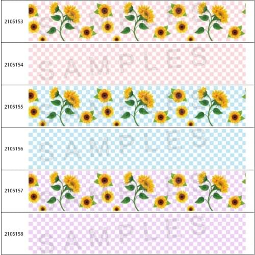 Sunflower Pattern Printed Grosgrain Satin Tape Ribbons 10yards DIY Accessories Keychain Belt