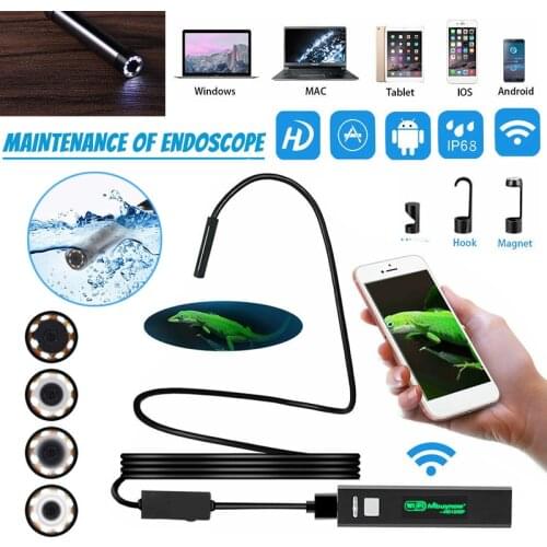 Portable 5m 8 LED Lights 1600*1200P Endoscope Inspection Camera Wireless Waterproof Endoscopes For Android/iOS/Windows Systems