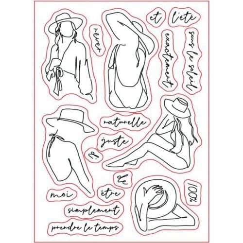 Girl /background Transparent Clear Silicone Stamp/Seal for DIY scrapbooking/photo album Decorative clear stamp M1306