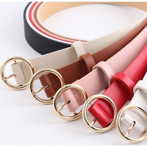 Leisure Belts For Women PU Pin Circle Buckle Waistband Fashion Designer Belt Decoration Leather Waist Belt 2020 New Arrival