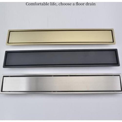 Brush gold Floor Drain 304 SUS floor Conceal drain long Linear drainage Channel drain for hotel bathroom kitchen floor Black