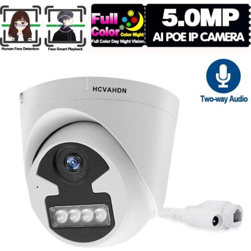 Onvif HD 5mp IP POE Camera Dome Indoor CCTV Video Surveillance System Indoor Two-way Audio Smart Home Security Camera POE XMEYE