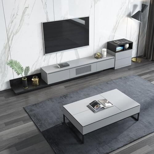 Nordic simple coffee table TV cabinet combination Italian minimalist ins function coffee table living room telescopic