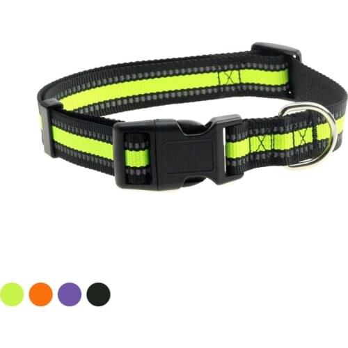 Large Dog Collar Nylon Reflective Outdoor Pet Supplies Green Adjustable Dog Leash Orange Cat Necklace Black Training Set