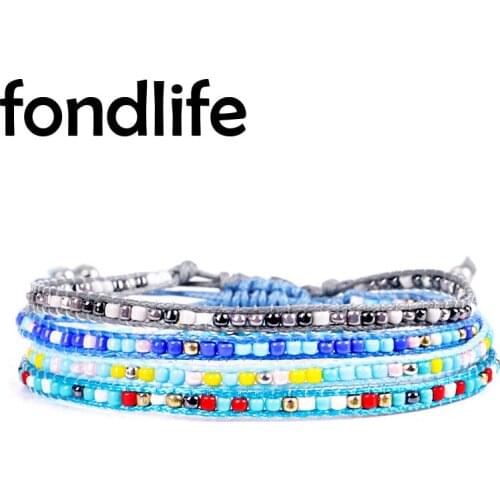 Miyuki Glass Seed Beads Cord Adjustable Waxed String Handmade Bracelet Women Kids Unisex 2021 New Fashion Simple Beaded Jewelry