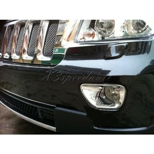 Car Styling Sticker ABS Plastic Chromed Front Fog Light Cover For 2011-2013 Jeep Grand Cherokee