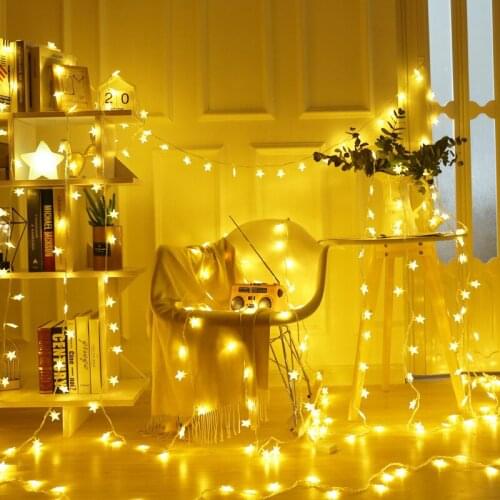 LED Star Lights StringTwinkling Stars Flashing Lights Merry Christmas Decor For Home 2021 Noel Oranment Naviidad Pendants Favor