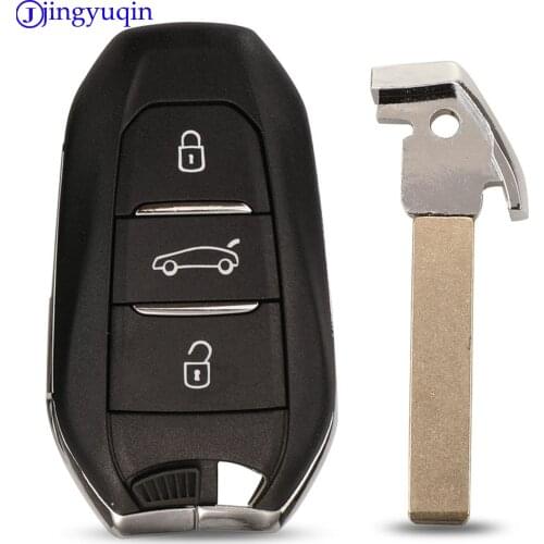Jingyuqin Smart Remote Car Key Shell Case Cover 3 Buttons For Peugeot 308 508 For Citroen C4 DS4 DS5 HU83 VA2 Blade