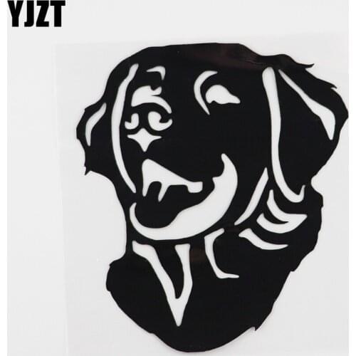 YJZT 12.8CMX14.5CM Waterproof Golden Retriever Dog Car Sticker Vinyl Decal Black/Silver 8A-0039