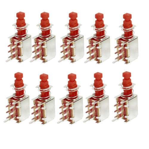 YOCOMYLY 40Pcs/Lot Self Lock Latching Uni-Direction PCB Push Button Switch DPDT 6 Pins