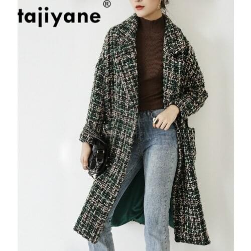 Tajiyane Winter Coat Women Long Woman Jacket Wool Coat Korean Plaid Thicked Womens Coats Jackets Female 2020 FH181110001WPY665