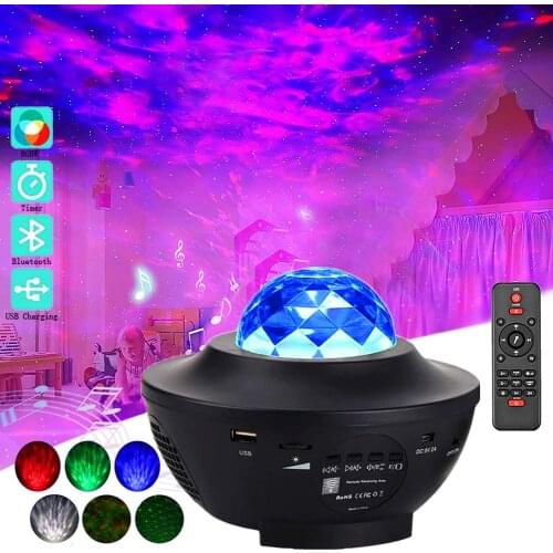 Star Projector Usb Lampada Caixa Som Bluetooth Proyector De Galaxia Night Lights Room Decor Rgb Luz Led Gift Veilleuse Enfant