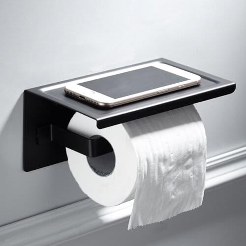 1PC Black 304 Stainless Steel Paper Box Roll Holder Toilet Paper Holder Tissue Box Bathroom Accessories Matte Black