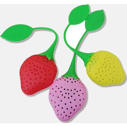 1 Pc Herbal Spice Filter Kitchen Tools Strawberry Tea Accessories Infuser Ball Leaf Strainer Strawberry Bag for Brewing Device