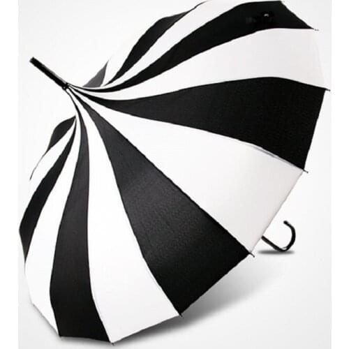 10PC Top Quality Creative Wedding Umbrella Sunny And Rainy Pagoda Umbrella Straight Rod with Color can be customized