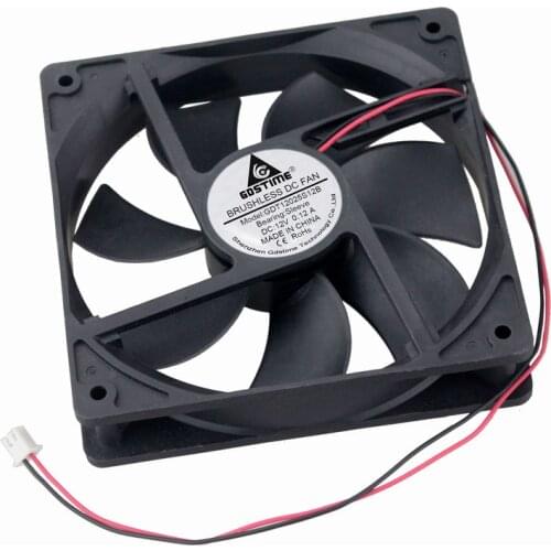 Gdstime 100 Pcs 12cm Computer Case DC Cooling Fan 12V 120*120*25mm 12025 Mute PC Motor Brushless Cooler 120mm x 25mm 0.12A 2Pin