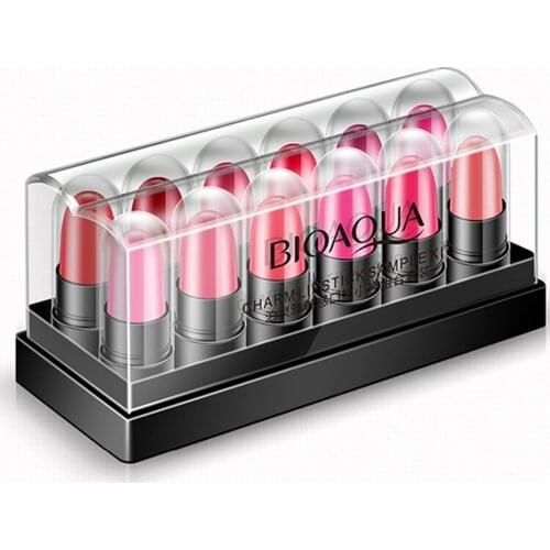 12 pcs/box women moisturizing lipstick Set box long lasting waterproof nude lipsticks multicolorful beauty lip stick sexy color