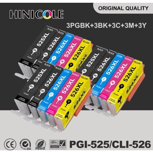 15 Pack PGI-525 CLI-526 Ink Cartridges For Canon 525 PIXMA IP4850 IP4950 IX6550 MG5150 MG5250 MG5350 MX715 MX885 MX895 Printer