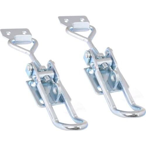 2Pcs Blue Zinc-Plated Adjustable Toggle Latch Catch Lock Speed Clamp Bolt Wooden Box Buckle Latch With 4 Mounting Holes