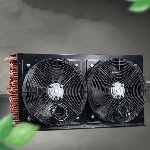 3HP double air outlet condenser air-cooled water-cooled freezer refrigeration industrial copper tube fin evaporator radiator