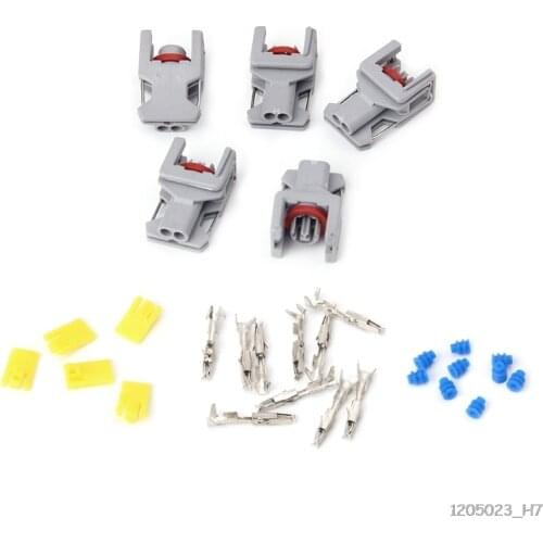 5Sets 2 Pin Waterproof Connector For Delphi 10811963 Fuel Diesel Injector Fuel Rail Plug