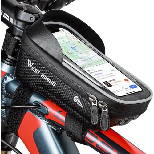 6.5-7.2 inch Bicycle Phone Bag EVA Waterproof Frame Top Tube Bike Bag Tuchscreen Cell Mobile Phone Case MTB Pack Bike Accessorie