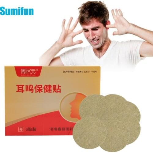 6pcs/box Tinnitus Treatment Patch Hearing Loss Otitis Media Ear Pain Deafness Stickers Natural Herbal Medical Plaster Ear Care
