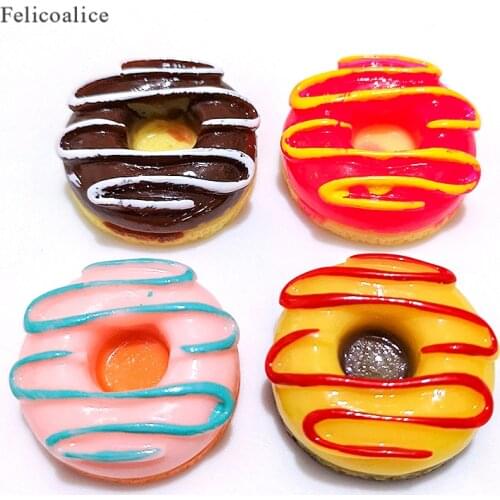 8Pcs/lot Slime Supplies Toy New DIY Mini Resin Donuts Slime Accessories Filler For Fluffy Clear Crystal Slime