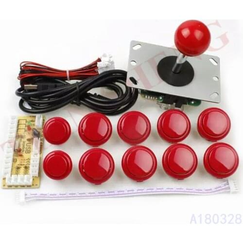 Arcade Game DIY Parts kit for PC and Raspberry Pi 1/2/3 with Retro Pie 5Pin Joystick 8x 30MM and 2x 24MM Buttons Mame Kits Part