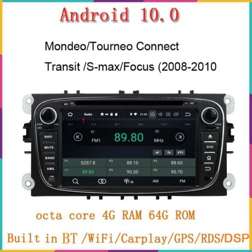 Android 10.0 Car Multimedia Player for ford Mondeo Tourneo Connect Transit Connect S-max with capacitive touch screen octa core