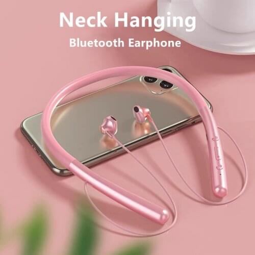 Bluetooth Wireless Headset Neckband Earphones Hanging Neck Running Sports Earbud Noise Canceling Waterproof Headphones