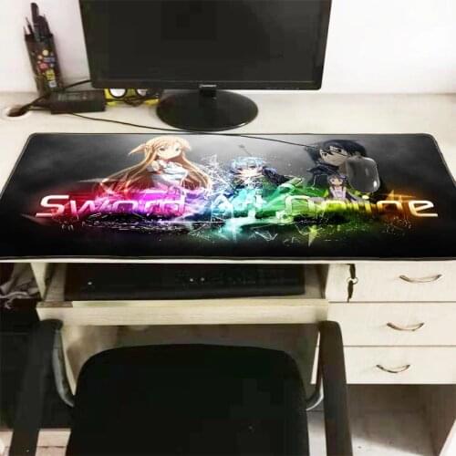 Mairuige Sword Art Online Sao Anime Large Lock Edge Mouse Pad Gamer Play Mat Speed Version Gaming Mouse Pad Keyboard Pad for Lol