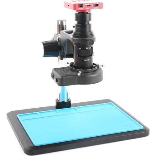 37MP FHD 1080P 60FPS HDMI USB Lab Digital Industrial Video Microscope Camera Zoom 200X Lens 170mm Phone PCB Repair Soldering