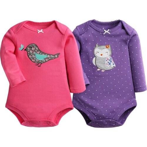 Baby Cotton Bodysuit 2pcs Baby Girl Long Sleeve Costume Infant Jumpsuits Newborn Overalls Spring Clothing Babies Body Clothes