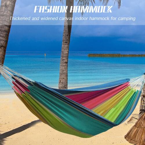 Two-person Hammock Camping Thicken Swinging Chair Outdoor Hanging Bed Canvas Rocking Chair Not With Hammock Stand