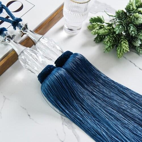 2Pcs Crystal Ball Curtain Tassel Brush Tower Straps Tiebacks Hanging Bind Ropes Belt Buckle Holder Curtain Accessory Tieback