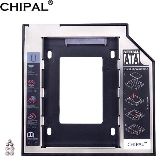 CHIPAL 2nd HDD Caddy 9.5mm SATA 3.0 for 2.5'' 9mm 7mm 2TB SSD Case Hard Disk Drive Enclosure for Laptop Optibay CD-ROM DVD-ROM