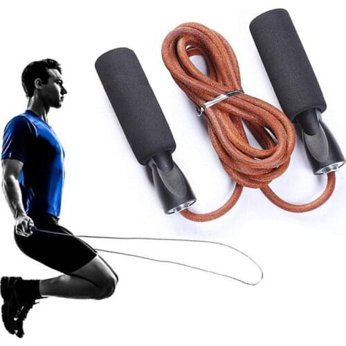 Leather Jump Rope Women And Men Skipping Skip Ropes Adjustable Length Workout Speed Aerobic Exercise Training Fitness Boxing MMA