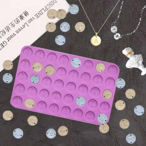 Letter Number Round Discs Mold Alphabet Bead Bracelet Necklace Jewelry Making Initial Letter Round Pendant Resin Mold