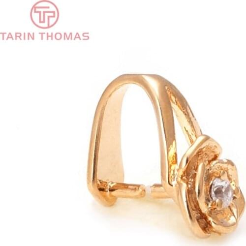 4PCS 14x11MM 24K Champagne Gold Color Plated Brass Charms Clasps Connector High Quality Diy Jewelry Accessories