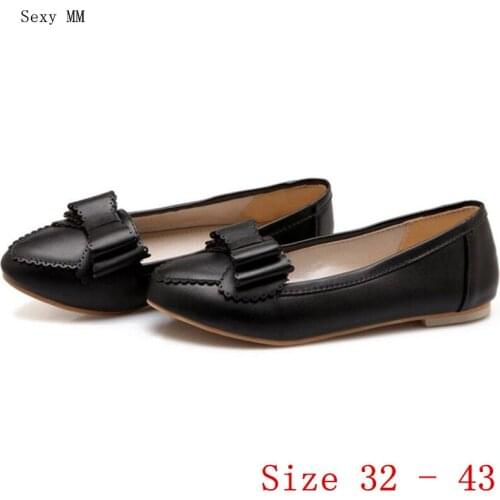 Shoes Woman Slip On Shoes Loafers Girl Ballet Flats Women Flat Shoes Soft Comfortable Small Plus Size 32 - 40 41 42 43